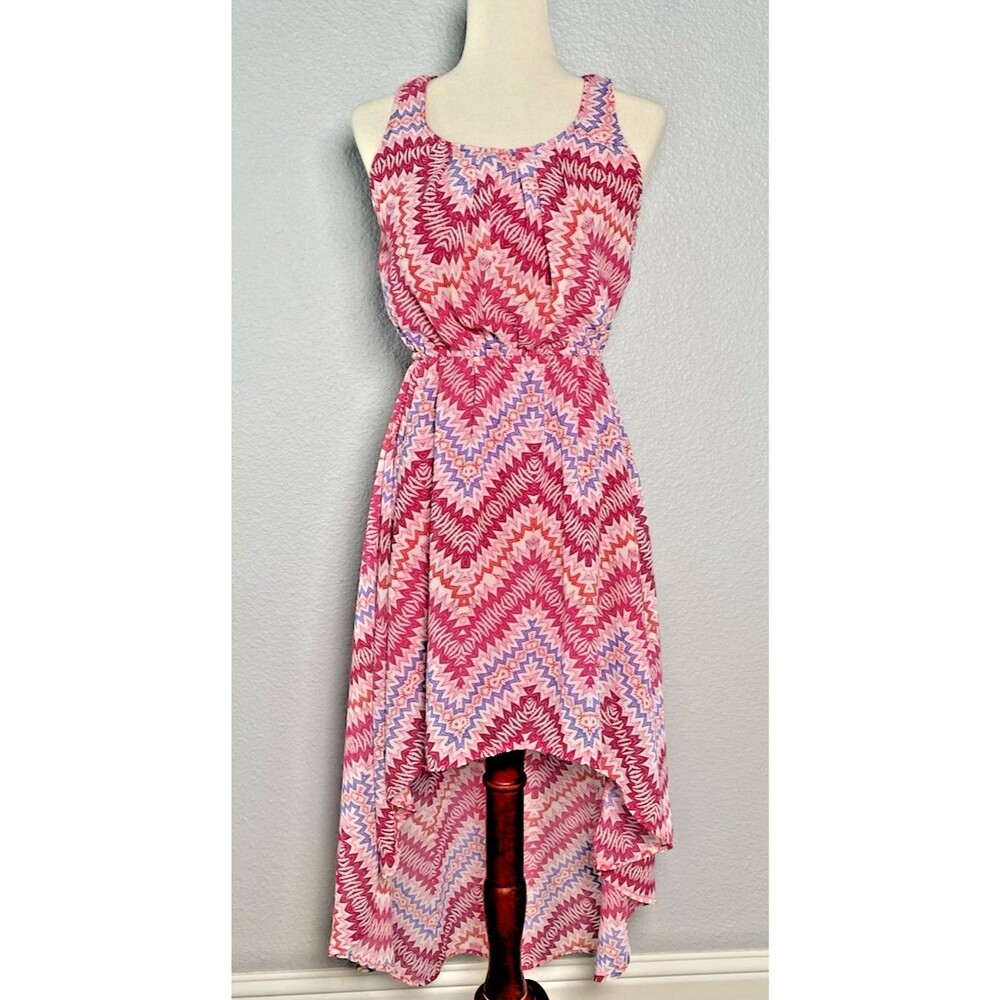 Liberty Love bright pink high/low fit & flare dress sz M party wedding summer